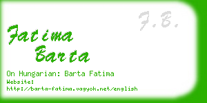 fatima barta business card